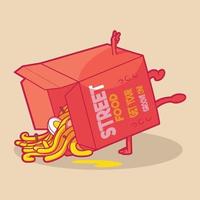 Street Food box dancing vector illustration. Dance, food, delivery design concept.