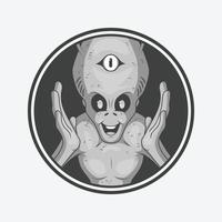 Alien Character vector illustration. Space, science, fiction design concept.