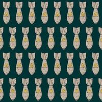 EMERALD VECTOR SEAMLESS PATTERN WITH GRAY NUCLEAR BOMBS