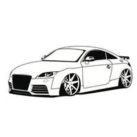 audi car black and white illustration vector design