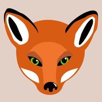 Vector isolated illustration of head of red fox.