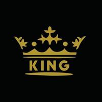 golden king crown logo vector design