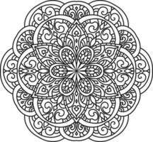 flor de mandala en blanco y negro vector