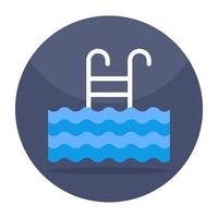 Editable design icon of swimming pool vector