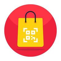 Flat design icon of barcode analysis vector