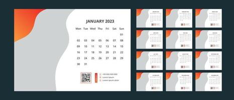 calendario de escritorio 2023 vector