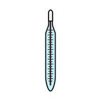 Medical glass mercury thermometer to measure body temperature, a simple icon on a white background. Vector illustration