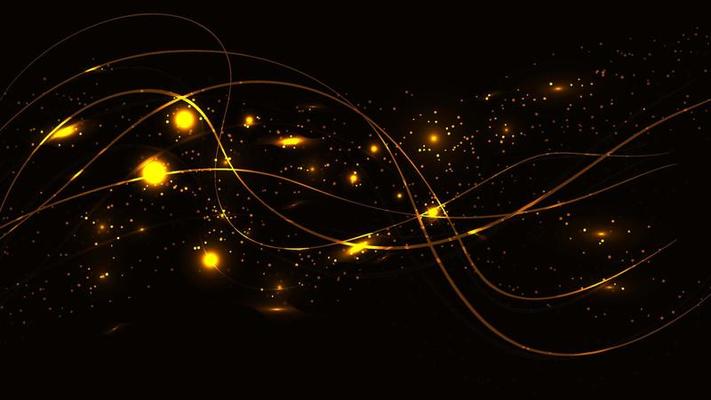 Abstract yellow beautiful digital modern magical shiny electric energy laser neon texture with lines and waves stripes, background