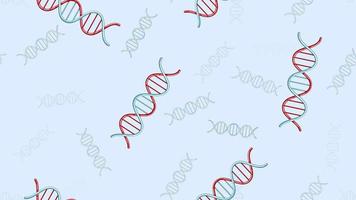 Seamless pattern texture of endless repetitive medical scientific abstract structures of dna gene molecules models on a blue background. Vector illustration