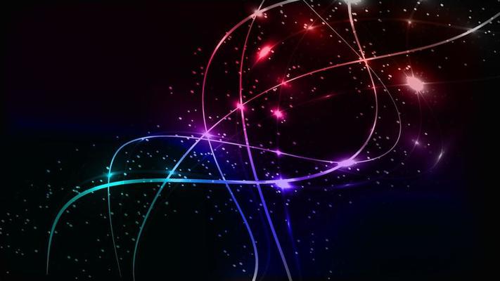 Abstract multicolored blue violet red and green beautiful digital modern magical shiny electric energy laser neon texture with lines and waves stripes, background