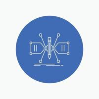 Architect. constructing. grid. sketch. structure White Line Icon in Circle background. vector icon illustration