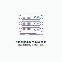 server. structure. rack. database. data Purple Business Logo Template. Place for Tagline vector