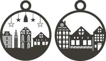 laser cut christmas ball vector set