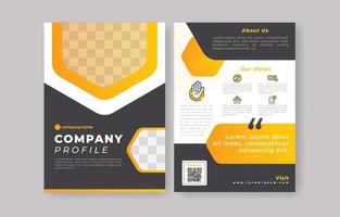 Gradient Blue and Dark Grey Company Profile Flyer Template vector