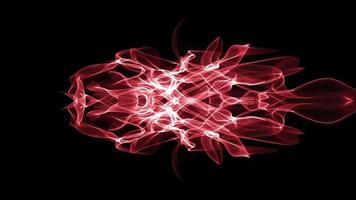 Rose colored fractal light waves curl and flow - Loop video