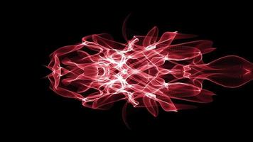 ondas de luz fractal de cor rosa enrolam e fluem - loop video