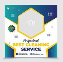 Best Cleaning Services for office, hotel and home social media post template design. vector