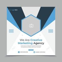 Editable square social media post design template for digital marketing agency business. vector