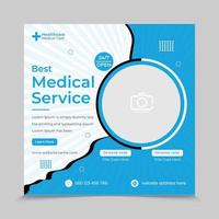 Healthcare medical service social media post design template vector