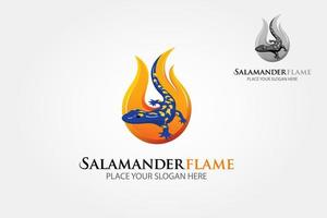 Salamander Flame Vector Logo Template. This image is a silhouette of flame incorporate with the salamander.