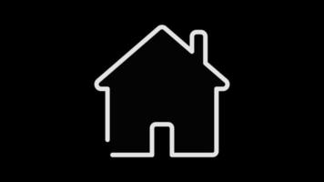 animato delineato Casa casa icona video