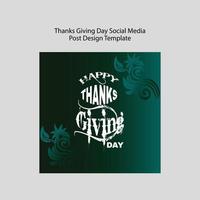 Happy thanks giving day social media post vector