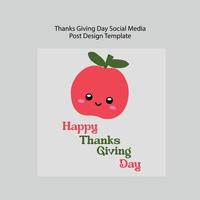 Happy thanks giving day social media post vector