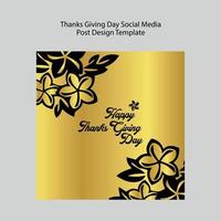 Happy thanks giving day social media post vector