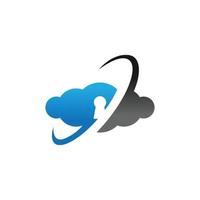 Cloud computing security technology design concept logo vector