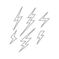 outline Lightning bolt Flash vector icon