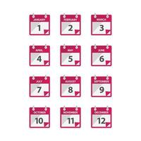 A month Calendar icon vector in modern flat style for web, graphic and mobile design