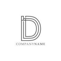 Simple D letter abstract outline design logo vector