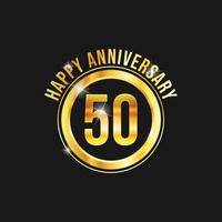 50 year anniversary gold label vector image