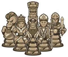 equipo de ajedrez blanco vector