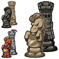 torre y caballo de ajedrez vector