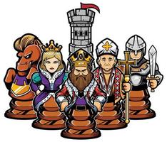 Chess Team on White vector