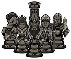 Chess Team Black vector