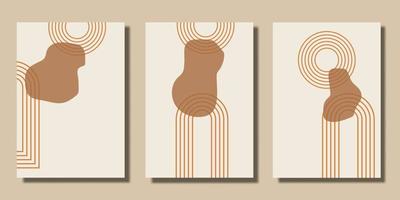 Flat geometric abstract design boho wall art vector