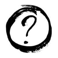 Hand drawn ink question mark illustration in sketch style. Single element for design vector