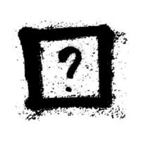 Hand drawn ink question mark illustration in sketch style. Single element for design vector