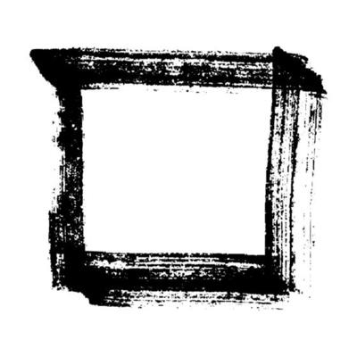 Hand drawn highlight illustration. Marker frame clipart. Ink scribble square. Single element