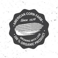 American corn Farm Badge or Label. Vector illustration.