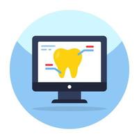 un icono de diseño de consulta dental en línea vector