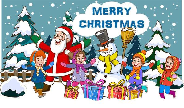 niños celebrando año nuevo y navidad vector