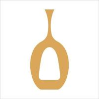 Illustration of modern ceramic vase. Single element in trendy boho style isolated on white background vector