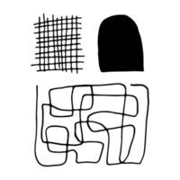 Set of vector abstract doodle shapes for modern design