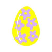 Easter egg. Isolated icon of religion holiday and egghunting vector design. Spring season painted eggs, ornaments of stripes, dots and abstracts elements. Colors Yellow with lilian.