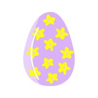 el huevo de Pascua. icono aislado de vacaciones religiosas y diseño de vectores de caza de huevos. huevos pintados de temporada de primavera, adornos de rayas, puntos y elementos abstractos. colores amarillo con lilian.