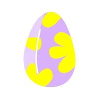 Easter egg. Isolated icon of religion holiday and egghunting vector design. Spring season painted eggs, ornaments of stripes, dots and abstracts elements. Colors Yellow with lilian.