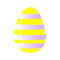 Easter egg. Isolated icon of religion holiday and egghunting vector design. Spring season painted eggs, ornaments of stripes, dots and abstracts elements. Colors Yellow with lilian.